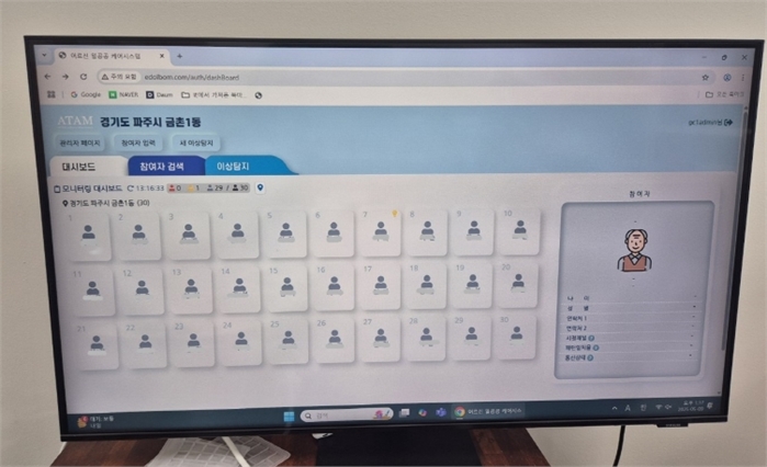 관내 독거노인대상 안부 전화